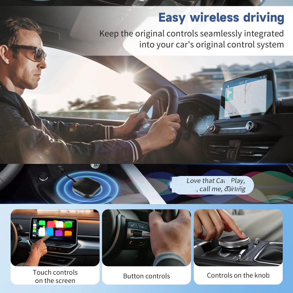 C1 Wireless Carplay AI BOX Wireless Android Auto WIFI 2.4G & 5.8Ghz BT5.0 Auto Connect Plug&Play for Wired AA CP Cars